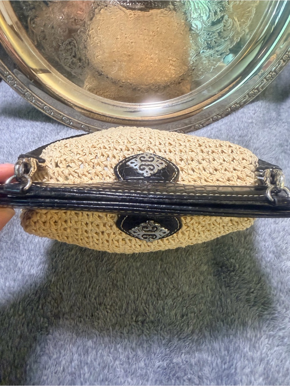 Brighton Crochet Purse with detachable leather strap and Brighton Shopping Sack - Picture 6 of 11